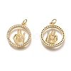 Brass Micro Pave Clear Cubic Zirconia Pendants X1-ZIRC-H107-08G-2