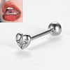 316L Surgical Stainless Steel Micro Pave Clear Cubic Zirconia Tongue Rings FS-WG6EDE0-02-2