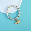 Oval with Cross Pattern Alloy Charm Bracelets FS-WG67826-01-3