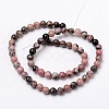 Natural Rhodonite Round Bead Strands G-N0120-17-6mm-2