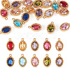 20Pcs 10 Colors 304 Stainless Steel Micro Pave Cubic Zirconia Charms STAS-TA0002-92-1