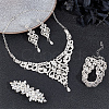 GOMAKERER Crystal Rhinestone Wedding Jewelry Set SJEW-GO0001-02-4