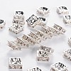 Brass Rhinestone Spacer Beads RSB074NF-01S-1
