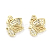 Brass Micro Pave Clear Cubic Zirconia Pendants X-ZIRC-P120-12G-1
