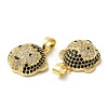 Rack Plating Brass Micro Pave Cubic Zirconia Pendants KK-M252-03G-2