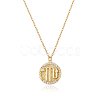 925 Sterling Silver 12 Constellation Necklace Gold Horoscope Zodiac Sign Necklace Round Astrology Pendant Necklace with Zircons Birthday Jewelry Gift for Women Men JN1089J-1