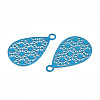 Spray Painted 430 Stainless Steel Filigree Pendants STAS-WH0047-78D-2