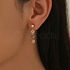 Brass Flower Dangle Stud Earrings XD1974-4