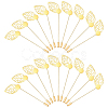 60Pcs Leaf Stainless Steel Round Tray Stick Lapel Pins JEWB-SC0001-75C-1