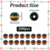 200Pcs Opaque Resin Stripe Beads RESI-SP0001-54A-2