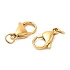Ion Plating(IP) 304 Stainless Steel Lobster Claw Clasps STAS-AB15-G-02-2