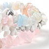 Chips Natural Rose Quartz & Morganite & Howlite Beaded Stretch Bracelets Sets BJEW-JB05332-04-3