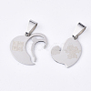 Non-Tarnish 201 Stainless Steel Split Pendants STAS-T048-29-3