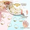 Natural Freshwater Pearl & 304 Stainless Steel Bead Finger Rings RJEW-FS00001-15-2