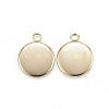 Ion Plating(IP) 304 Stainless Steel Pendant Cabochon Settings STAS-G127-13-10mm-G-2