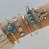 5Pcs 5 Styles  Bohemian Style Alloy Bangles WGC966A-04-1