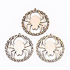 Undyed Natural Wooden Big Pendants X-WOOD-N007-076-1