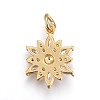 Brass Micro Pave Cubic Zirconia Pendants ZIRC-F091-02-G-3