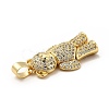 Rack Plating Brass Micro Pave Cubic Zirconia Pendants KK-E072-29G-4