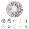 PandaHall Elit 165pcs 10 Style Moon & Star Alloy Ring Pendants and Links Connector FIND-PH0006-44-8