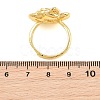 Flower Brass Micro Pave Cubic Zirconia & Enamel Cuff Ring Settings KK-CBAC351-06G-04-3