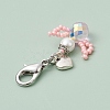 Angel Glass Seed Beads Pendant Decorations HJEW-MZ00109-04-4