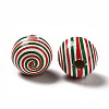 Christmas Theme Printed Natural Wooden Beads WOOD-L020-A06-3