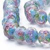 Handmade Gold Sand Lampwork Beads Strands LAMP-R141-10mm-06-2