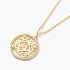 Brass Micro Pave Clear Cubic Zirconia Pendant Necklaces NJEW-J059-01A-1