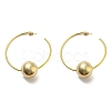 Brass Round Beaded Ring Stud Earrings EJEW-D067-01G-1