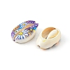 40Pcs 5 Styles Printed Natural Cowrie Shell Beads SHEL-FS0001-05-3