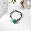 Natural Moss Agate Beaded Rings RJEW-TA00191-02-1