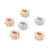 Brass Micro Pave Clear Cubic Zirconia Beads ZIRC-P091-05A-RS-1