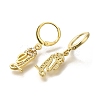Brass Clear Cubic Zirconia Hoop Earrings EJEW-M045-01Y-2