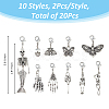 Skull Alloy Replacement Zipper Sliders HJEW-FH00006-2
