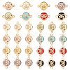 32Pcs 8 Colors Glass Connector Charms GLAA-AR0001-31-1