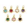 Brass Micro Pave Cubic Zirconia Charms KK-Q085-09G-1