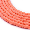 Flat Round Handmade Polymer Clay Bead Spacers CLAY-R067-4.0mm-19-3