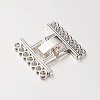 7 Strands Alloy and Brass Fold Over Clasps X-PALLOY-N0112-03P-1