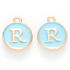 Golden Plated Alloy Enamel Charms ENAM-S118-04R-1