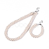 Natural Cultured Freshwater Pearl Beads Necklaces & Bracelets Jewelry Sets SJEW-N039-01-1