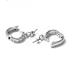 Brass Micro Pave Clear Cubic Zirconia Twister Clasps KK-P223-39P-3