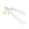 Flower Handmade Woven & Polyester Cord & Resin & Acrylic Beaded Pendant Decorations HJEW-JM04421-02-4