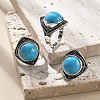 Synthetic Turquoise Adjustable Rings G-P560-03AS-11-1