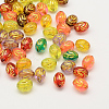 Plating Acrylic Oval Beads X-PACR-Q100-01-1