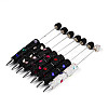 Heart Resin & Polymer Clay Pave Rhinestone Ball-Point Pen AJEW-T013-03M-1