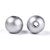 Spray Painted Round Natural Schima Wood Beads WOOD-A018-14mm-02-2