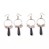 Pearl Chip Beads Dangle Earrings EJEW-L218-07-1
