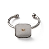 304 Stainless Steel Open Cuff Ring Components STAS-S134-01P-E01-2