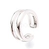Anti-Tarnish Rhodium Plated 925 Sterling Silver Cuff Earrings EJEW-H124-07P-3